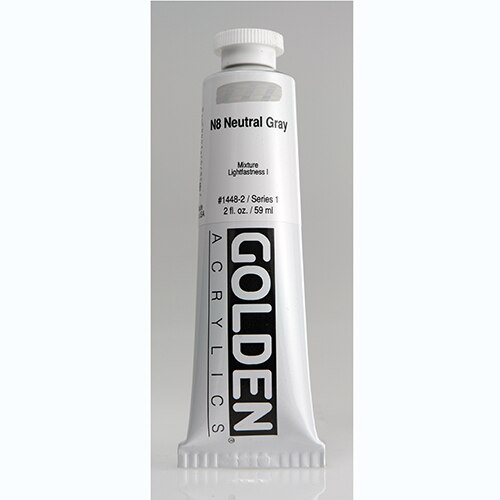 Golden, Heavy Body, Acrylic, Paint, 2oz, N8 Neutral Grey